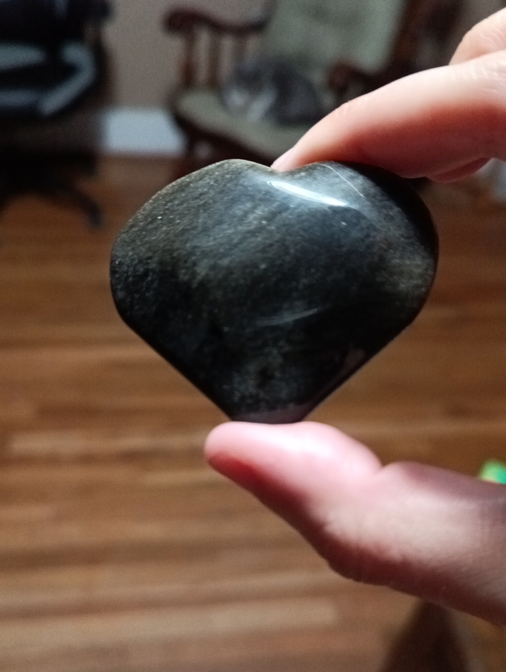 Heart-Shaped Black Obsidian Crystal